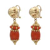 Aretes largos coral 18K