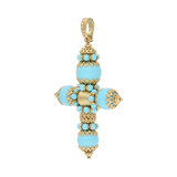 Cruz turquesas 18K