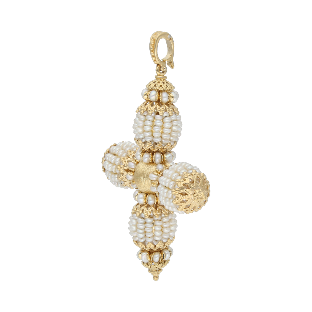 Cruz perlas 18K