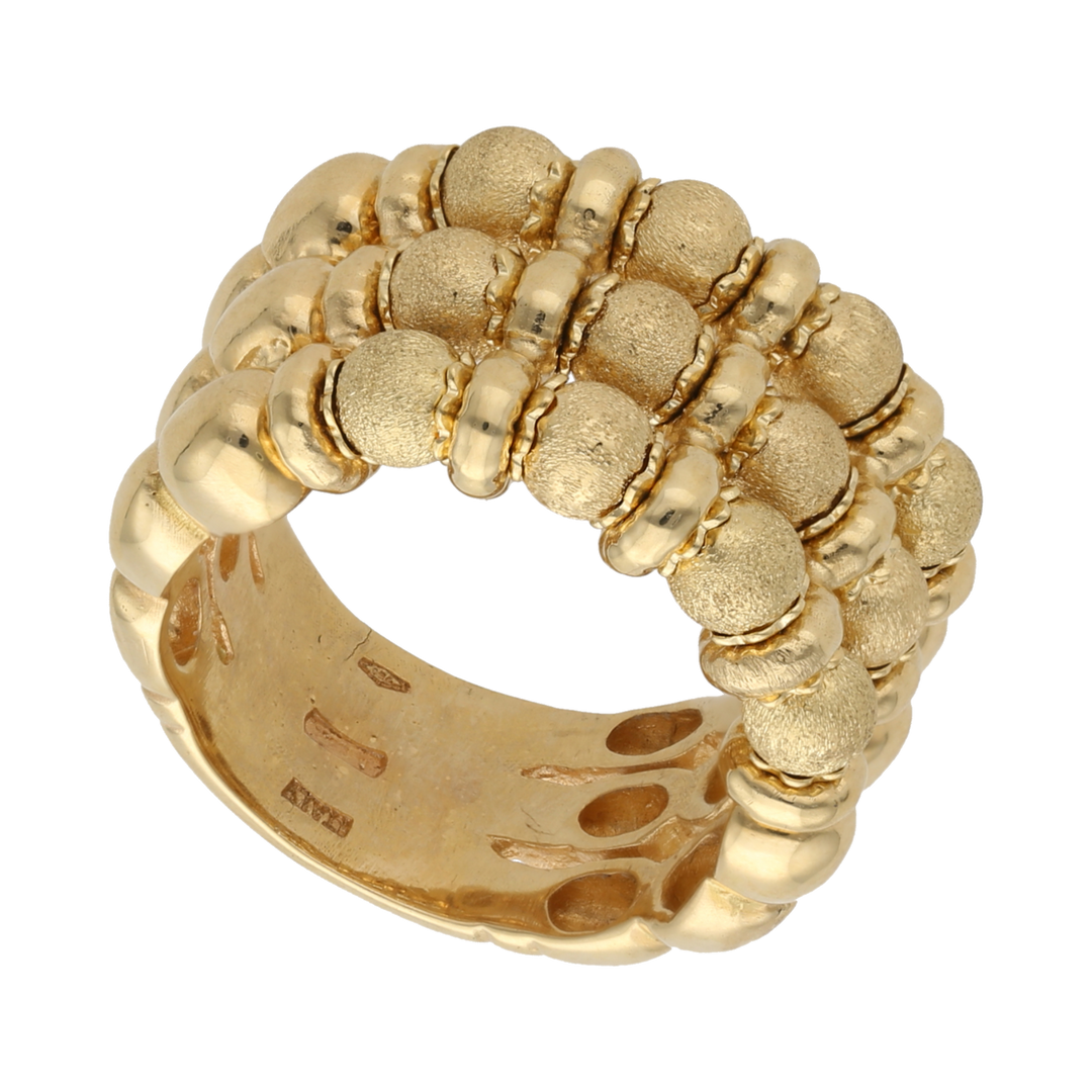 Anillo 3 filas 18K