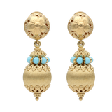 Aretes largos turquesas 18K