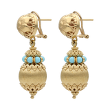 Aretes largos turquesas 18K