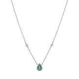 Collar gota verde plata
