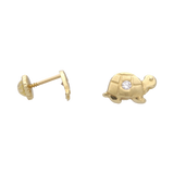 Broquel tortuga mate con circonia 14K