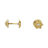 Broquel flor pétalos oro amarillo 14K