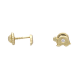 Broquel tortuga mate con circonia 14K