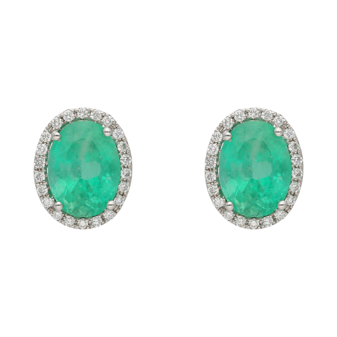 Broquel esmerladas 14K