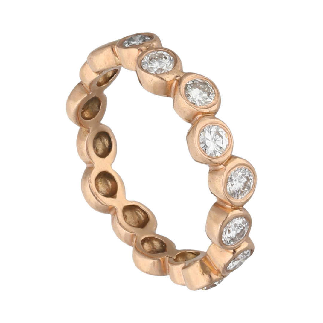 Churumbela oro rosa brillantes 14K