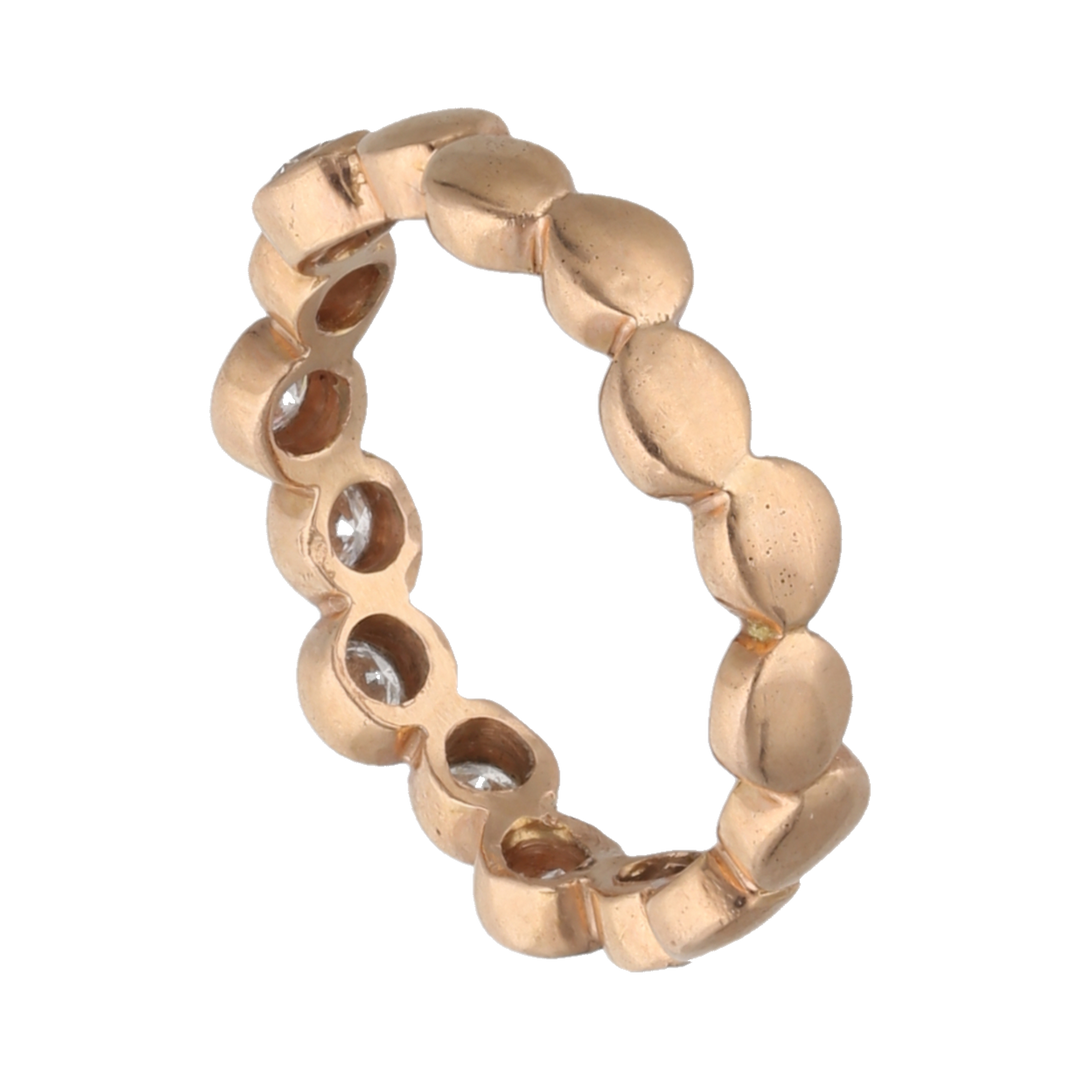 Churumbela oro rosa brillantes 14K