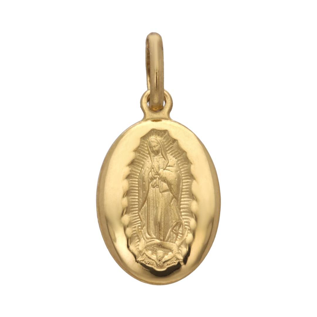Medalla Virgen de Guadalupe oro amarillo 14K