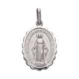 Medalla Virgen Milagrosa oro blanco 14K