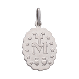 Medalla Virgen Milagrosa oro blanco 14K