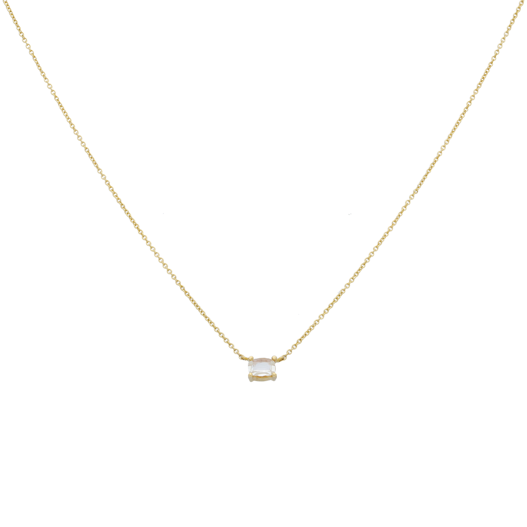 Collar diamante en bruto 14K