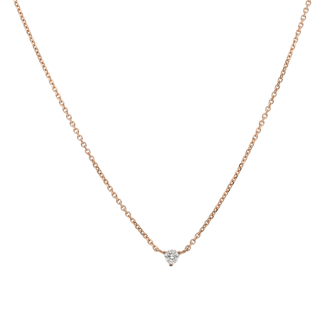 Collar dije brillante oro rosa 14K