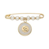 Seguro perlas medalla angel 14K