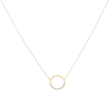 Collar dije círculo liso/circonias 14K