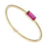 Anillo super delgado piedra color 14K