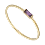 Anillo super delgado piedra color 14K