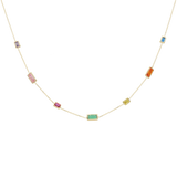 Collar piedras colores 14K