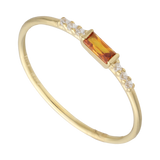Anillo super delgado piedras colores 14K