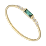 Anillo super delgado piedras colores 14K