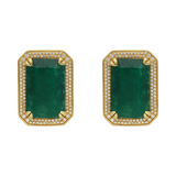 Aretes esmeraldas GRANDES 18K
