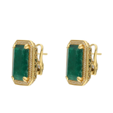 Aretes esmeraldas GRANDES 18K