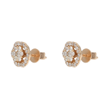 Broquel flor brillantes 14K
