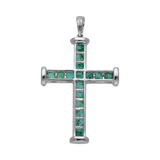 Cruz esmeraldas y diamantes 18K