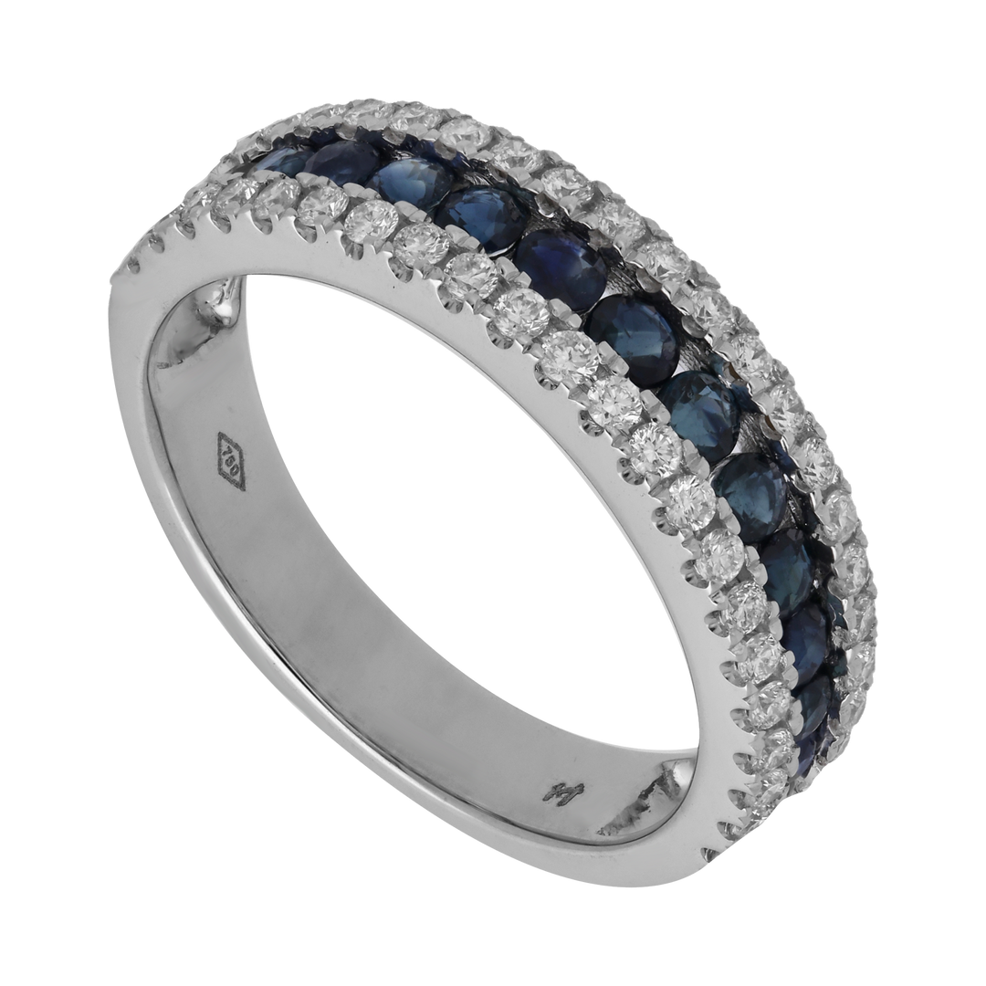 Anillo zafiros y diamantes 18K
