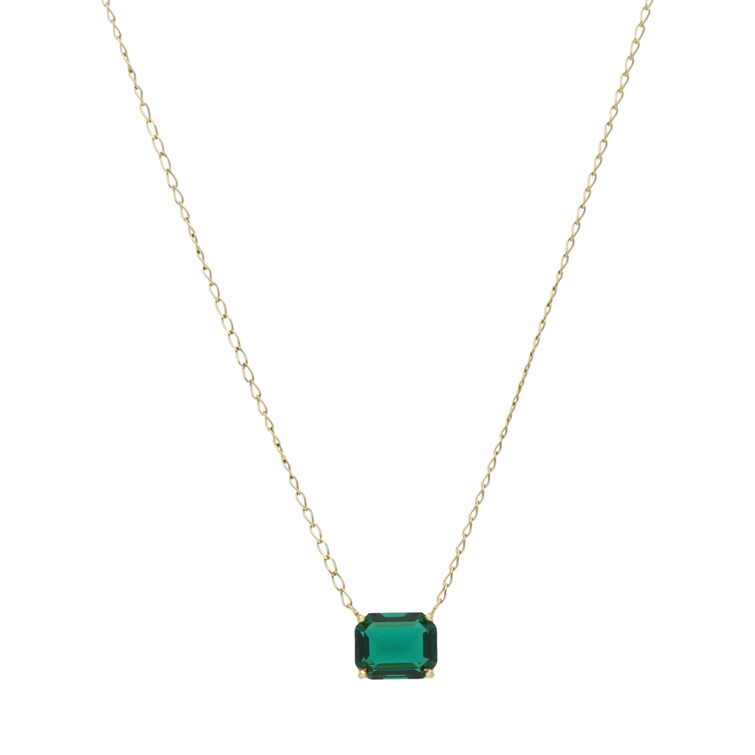 Collar dije esmeralda laboratorio 14K