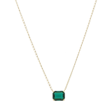 Collar dije esmeralda laboratorio 14K