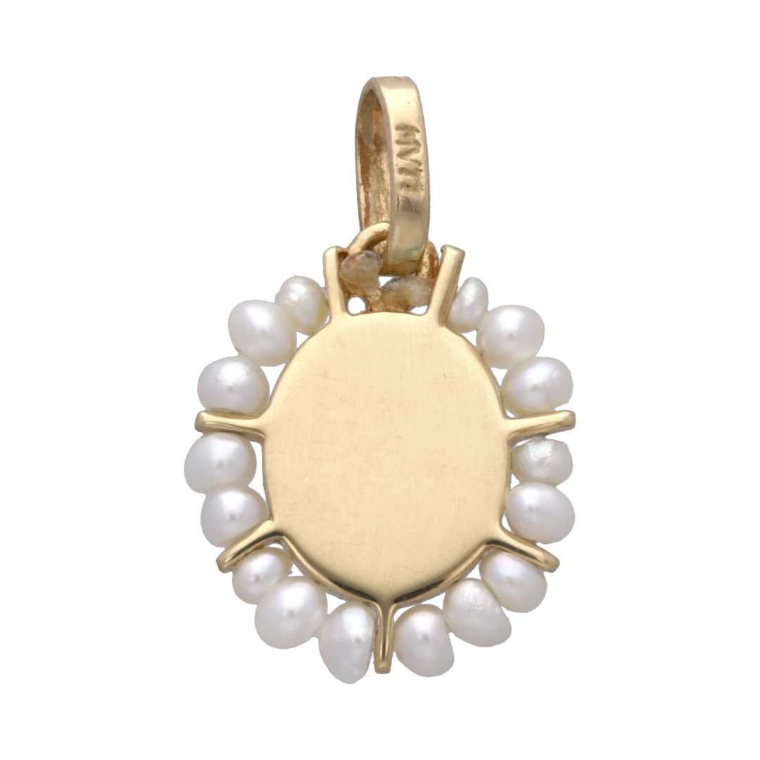 Medalla busto Virgen de Guadulupe oro amarillo 14K