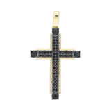 Cruz con circonias negras 14K