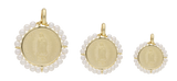 Medalla Virgen de Guadalupe 14K con perlas