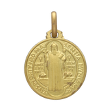 Medalla de San Benito oro amarillo 14K