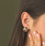 Aretes circonias colores 14K