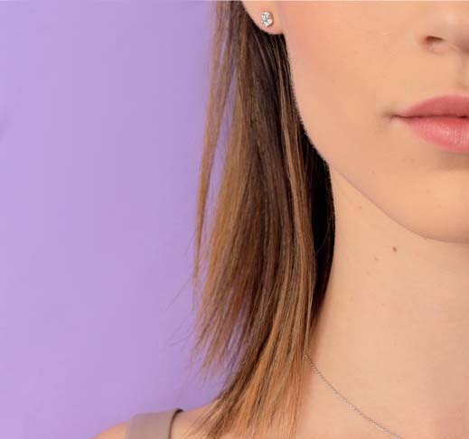 Broquel brillantes 14K