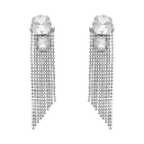 Aretes largos cortina con cristales