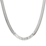 Collar tejido serpiente cristales baguettes