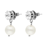 Aretes largos cristal/perla