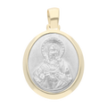 Medalla Sagrado Corazón de Jesús bicolor 14K