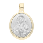 Medalla Sagrado Corazón de Jesús bicolor 14K