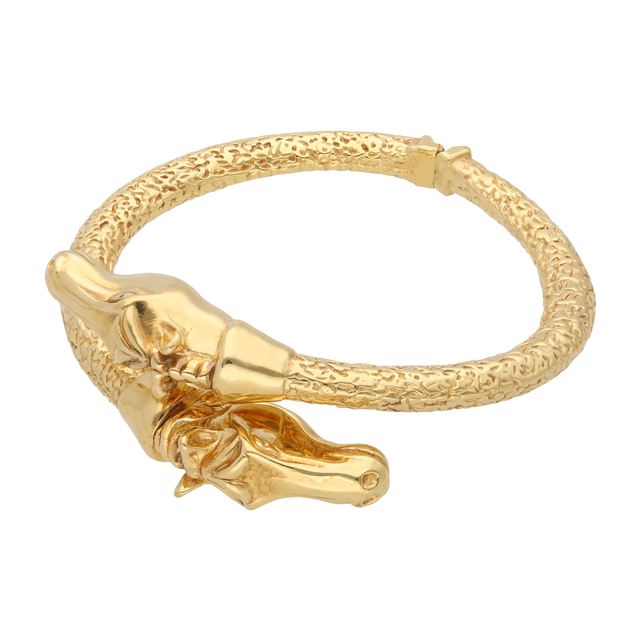 Aro hueco caballo 14K