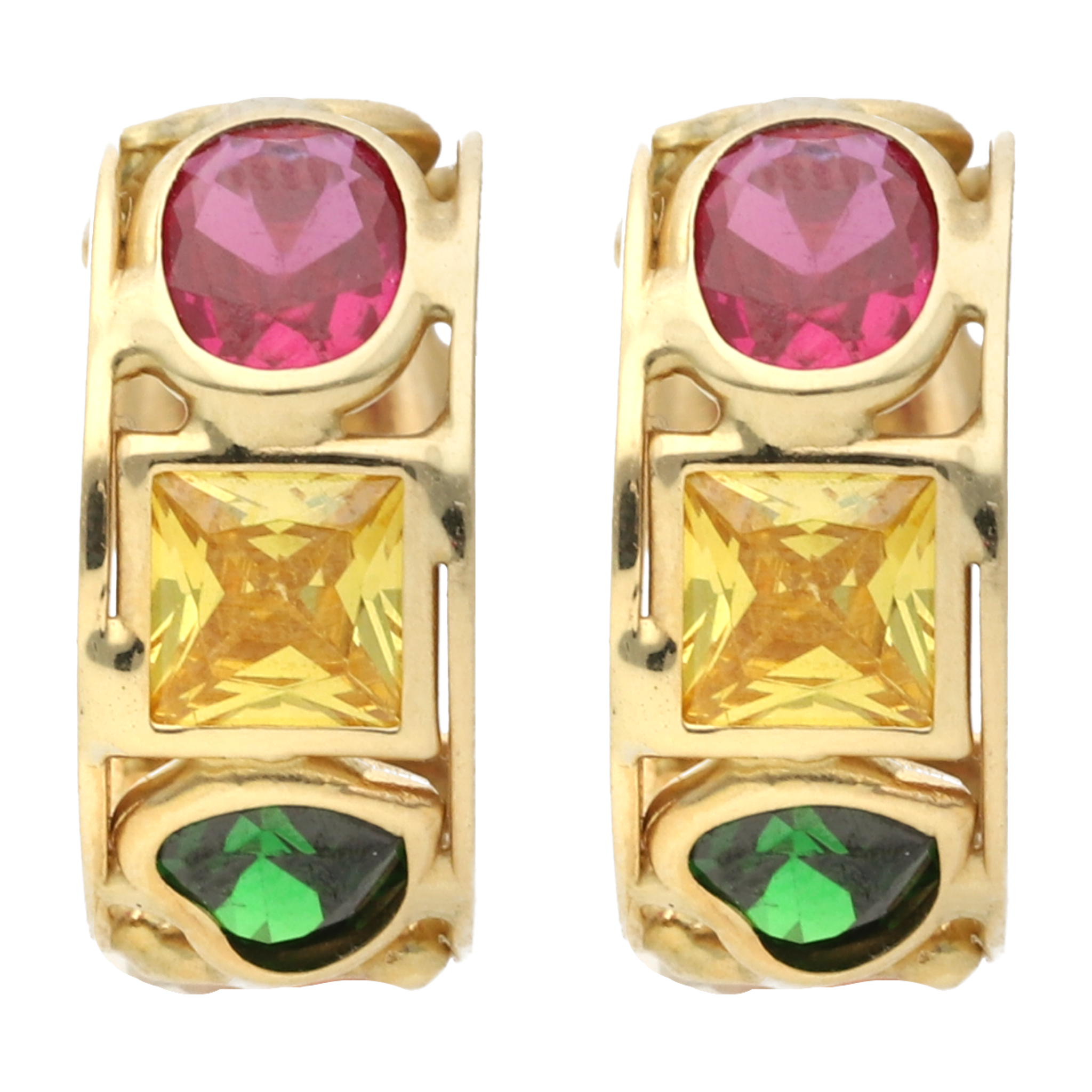 Arracadas circonias colores 14K