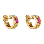 Arracadas 15 mm circonias colores 14K