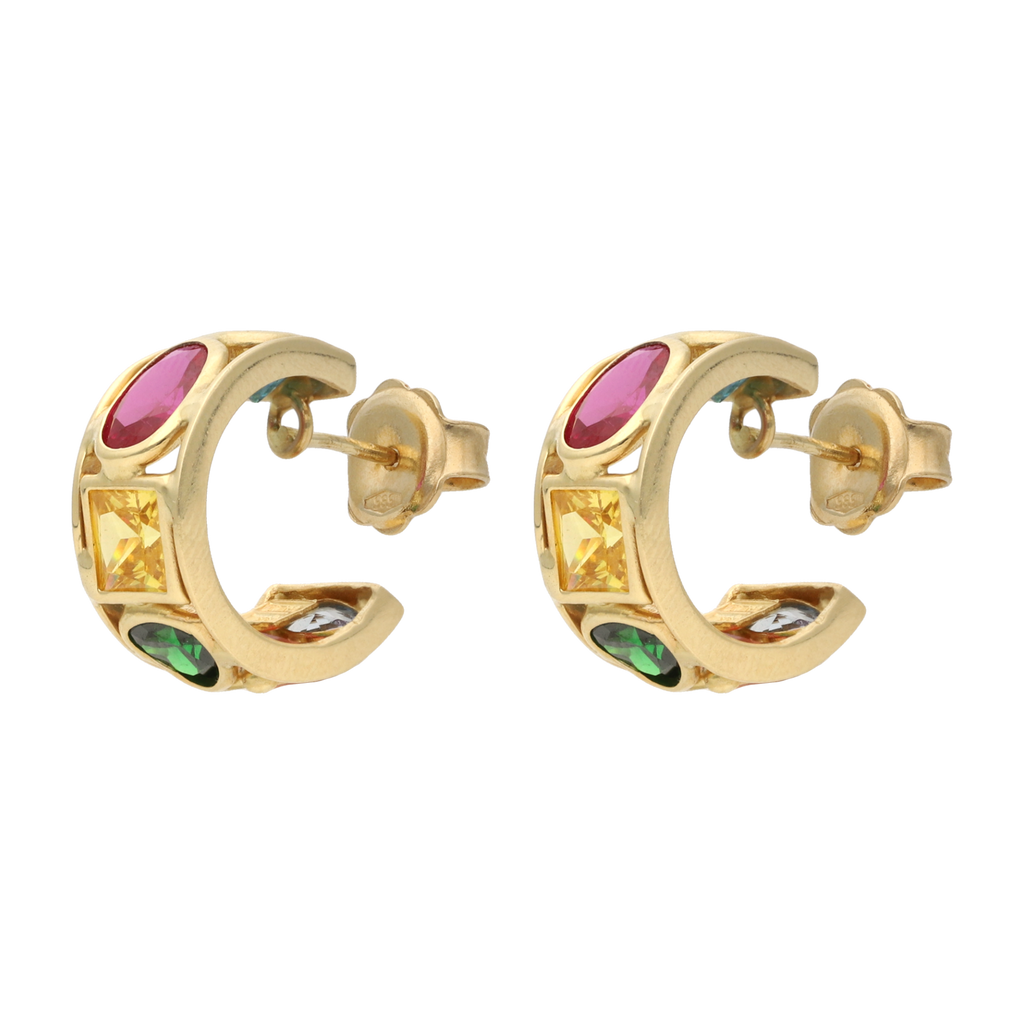 Arracadas circonias colores 14K