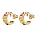 Arracadas circonias colores 14K