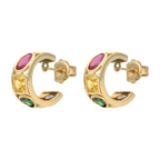 Arracadas circonias colores 14K
