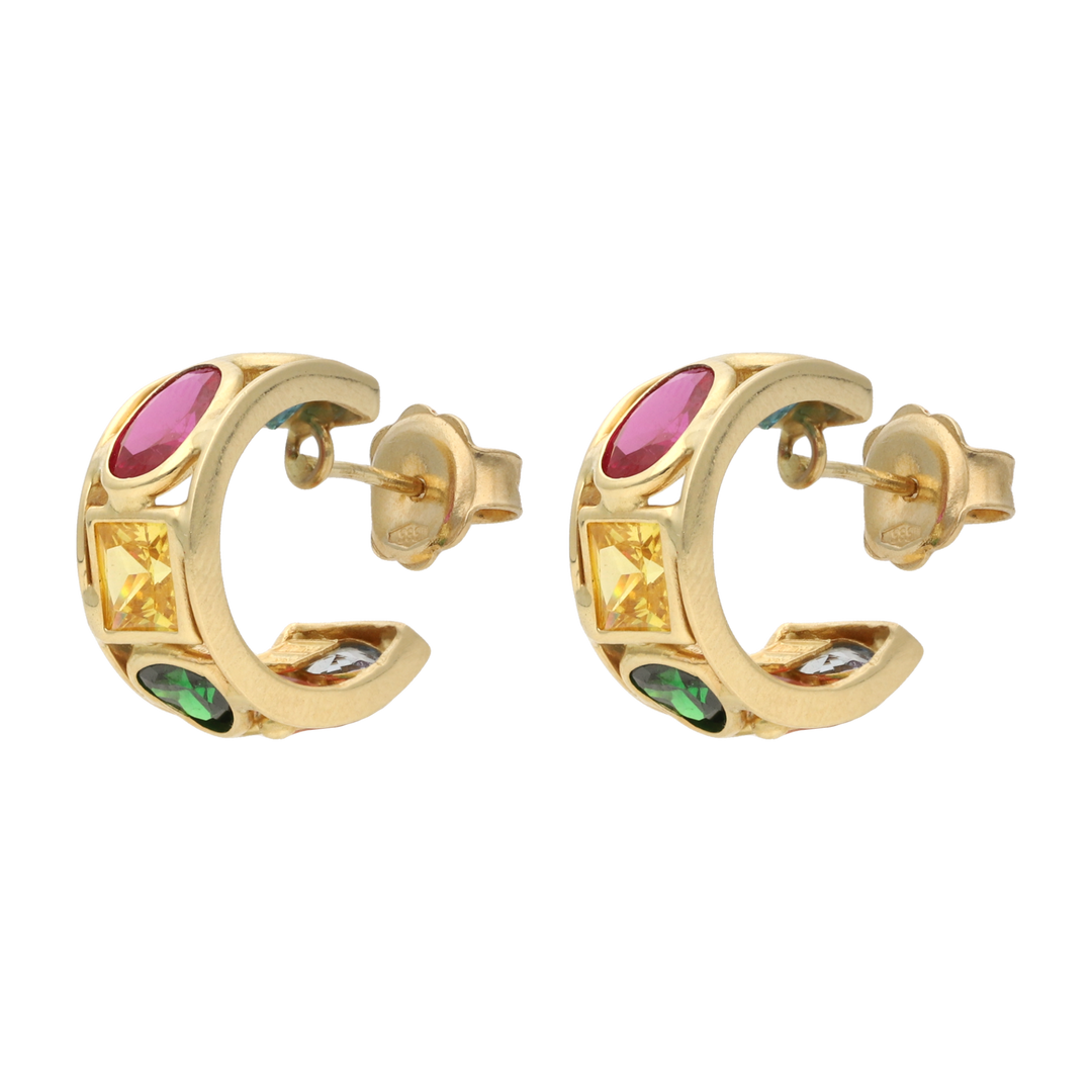 Arracadas circonias colores 14K